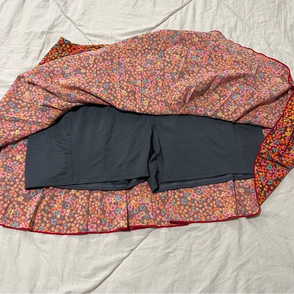 Toad & Co Women’s A-line pleated Athletic Mini Skort Skirt Floral Print size L - Picture 6 of 7